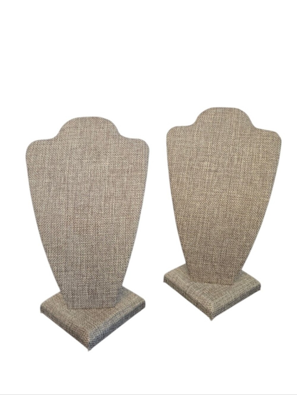 Mooca Brand Tan Textured Burlap Jewelry Display Stands Set Of 2
